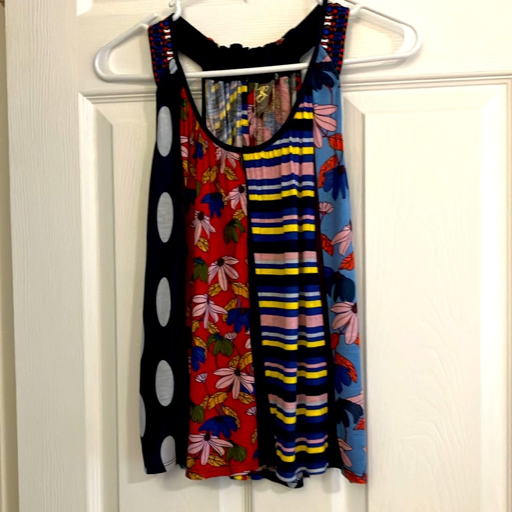 Anthropologie One September Multi Pattern Tank, S… - image 1